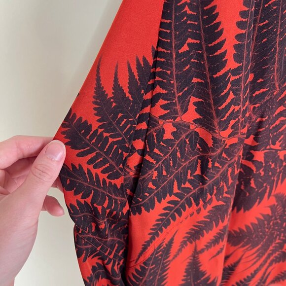 Stella McCartney 100% Silk Dress Mini Midi Pussy Bow Fern Print Runway Designer - Picture 8 of 11